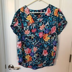 Tahari ASL Multicolor Floral Blouse